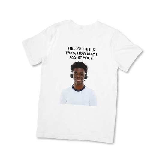 Hello, This Is Saka – How May I Assist You? T-Shirt